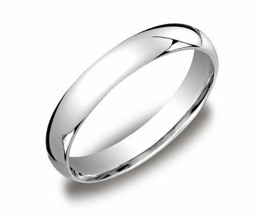 Mens Womens Solid 14K White Gold Plain Wedding Band Comfort fit gift 4MM Size 9