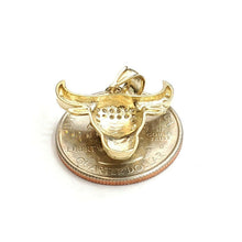 Load image into Gallery viewer, 10k yellow Gold Taurus bull zodiac Pendant cubic zirconia fine gift jewelry 2.8g
