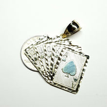 Load image into Gallery viewer, 10k yellow solid Gold playing card Pendant charm casino fine jewelry unisex 8.8g
