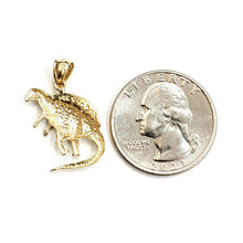 Load image into Gallery viewer, 14k yellow Gold Dinosaur Full body animal Jurassic Pendant charm jewelry 1.8g
