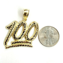 Load image into Gallery viewer, New 10K Solid Yellow Gold Diamond Cut One Hundred 100 Charm Pendant jewelry 6.9g
