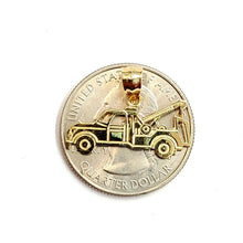 Load image into Gallery viewer, New 14k yellow Gold tow truck car Pendant charm gift fine jewelry 1.1g
