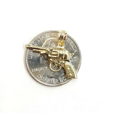Load image into Gallery viewer, 14k yellow solid Gold handgun pistol gun Pendant charm fine gift jewelry 1.8g
