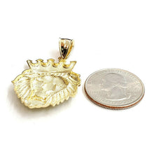Load image into Gallery viewer, 10k yellow Gold lion head face crown Leo zodiac Pendant charm fine jewelry 4.2g
