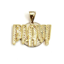 Load image into Gallery viewer, New 10k yellow Gold BLOW word Pendant diamond cut fine jewelry unisex gift 5.3g
