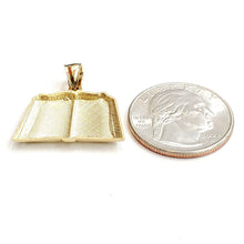 Load image into Gallery viewer, 10k yellow gold lord's prayer book our father bible verse pendant jewelry 2.3g

