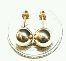 Load image into Gallery viewer, 14k yellow Gold 8mm hollow ball earrings screw back fine gift jewelry for female
