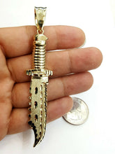 Load image into Gallery viewer, New 10k yellow Gold dagger knife Pendant charm fine gift jewelry for men 8.4g

