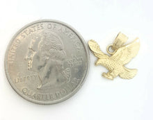 Load image into Gallery viewer, New 14k yellow Gold small eagle Pendant charm bird gift fine jewelry unisex 0.9g
