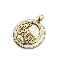 Load image into Gallery viewer, New 14k solid yellow Gold round music sign note Pendant fine jewelry gift 2g
