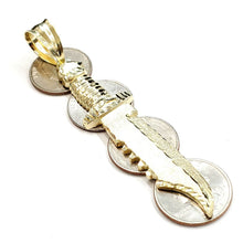 Load image into Gallery viewer, 10k yellow Gold dagger Big knife Pendant charm fine gift jewelry for men 8.6g
