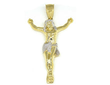 Load image into Gallery viewer, 10k two tone gold Jesus full body religious gift for him her pendant charm 4.6g
