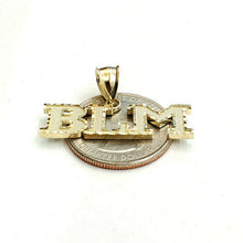 Load image into Gallery viewer, New 10k yellow gold BLM black lives matter pendant charm fine gift unisex 2.5g
