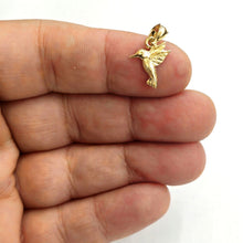 Load image into Gallery viewer, New 14k yellow Gold Tiny Solid Hummingbird Pendant charm gift fine jewelry 0.8g
