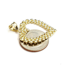 Load image into Gallery viewer, New 10k yellow gold heart pendant charm love Amor fine gift women jewelry 3g

