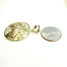 Load image into Gallery viewer, 10k yellow gold round globe planet earth world map pendant jewelry 1.34" 5g
