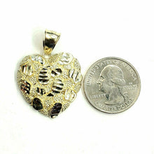 Load image into Gallery viewer, New 10k yellow gold nugget heart pendant charm fine gift  for women jewelry 4.3g
