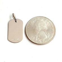 Load image into Gallery viewer, New 14k white Gold solid tiny dog tag name tag Pendant charm shiny jewelry 2.3g
