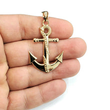 Load image into Gallery viewer, New 14k yellow Gold anchor Pendant polished charm gift fine jewelry 4.1g

