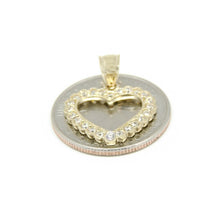 Load image into Gallery viewer, New 14k yellow Gold heart Pendant charm zirconia gift for her fine jewelry 1.9g
