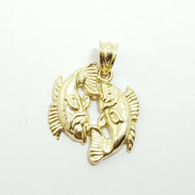 Load image into Gallery viewer, 10k yellow Gold Pisces fish zodiac Pendant charm fine gift jewelry unisex 1.9g
