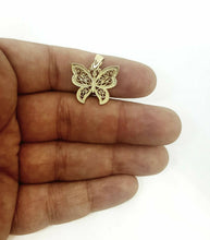 Load image into Gallery viewer, 14k two tone solid Gold butterfly full body Pendant charm fine gift jewelry 1.9g
