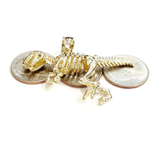 Load image into Gallery viewer, 10k yellow Gold 3D Dinosaur movable animal Jurassic Pendant fine jewelry 16.1g
