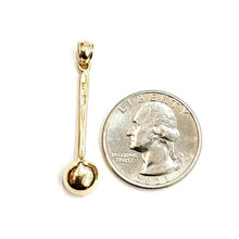 Load image into Gallery viewer, 14k yellow Gold solid 3D Ladle Pendant charm gift fine Kitchenware jewelry 1.6g
