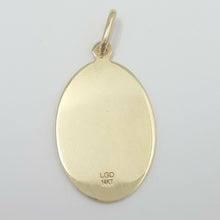 Load image into Gallery viewer, 14k solid yellow gold oval saint Christopher pendant charm fine religious 2.9g
