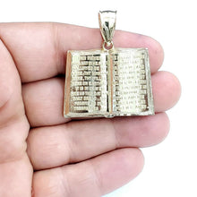 Load image into Gallery viewer, 10k yellow gold lord's prayer book our father bible verse pendant jewelry 9.7g
