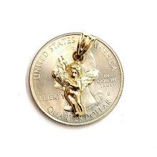 Load image into Gallery viewer, 10k yellow Gold full body angel and heart diamond cut Pendant fine jewelry 1.1g
