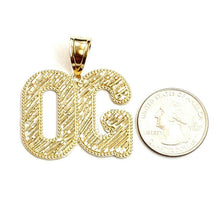 Load image into Gallery viewer, 10k yellow Gold OG original gangster word Pendant diamond cut fine jewelry 6.7g
