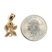Load image into Gallery viewer, New 14k yellow solid Gold rose flower Pendant charm love fine gift jewelry 1.4g
