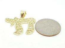 Load image into Gallery viewer, 10k yellow gold filigree chai Jewish kabbalah god pendant fine religious gift 3g
