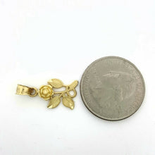 Load image into Gallery viewer, New 14k yellow solid Gold flower Pendant charm gift fine jewelry for female 1.5g
