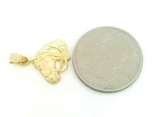 Load image into Gallery viewer, New 14k yellow solid Gold horse head animal Pendant charm fine gift jewelry 1.7g
