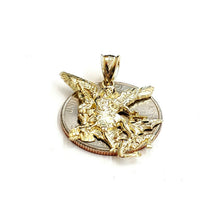 Load image into Gallery viewer, New 10k yellow gold saint Michael pendant charm fine religious gift jewelry 2.3g
