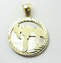 Load image into Gallery viewer, New 10k yellow gold round chai Jewish kabbalah god pendant 0.95" religious 2.4g
