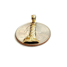 Load image into Gallery viewer, New 14k yellow gold lighhouse pendant charm gift fine jewelry 1.4g
