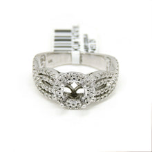 Load image into Gallery viewer, 0.54Ct Natural Diamond 14k White Gold Semi Mount halo Ring round center size 7
