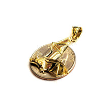 Load image into Gallery viewer, New 14k yellow gold 3D flying bat pendant charm gift fine jewelry polished 3.4g
