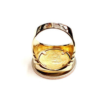 Load image into Gallery viewer, 14K Gold men's coin ring 12.9g 5 dollars 1/10 oz 22k American eagle size 10.25
