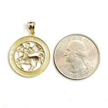 Load image into Gallery viewer, 10k yellow Gold round Sagittarius Archer Zodiac Sign Pendant fine jewelry 2.6g

