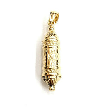 Load image into Gallery viewer, New 14k yellow gold 3D mezuzah star of David kabbalah Jewish Torah pendant 4.3g
