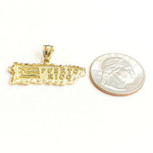 Load image into Gallery viewer, New 10k yellow gold Puerto Rico outline map pendant charm gift fine jewelry 2.9g
