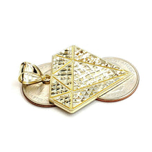 Load image into Gallery viewer, 10k yellow gold diamond shape pendant charm fine gift jewelry diamond cut 5.8g
