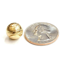 Load image into Gallery viewer, 14k yellow Gold basketball 3D ball Pendant charm fine sport jewelry unisex 3.2g
