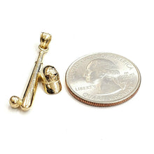 Load image into Gallery viewer, 14k yellow Gold baseball bat hat Pendant charm sport game fine jewelry gift 3.8g
