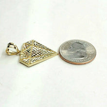 Load image into Gallery viewer, 10k yellow gold diamond shape pendant charm fine gift jewelry diamond cut 2.5g
