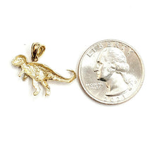 Load image into Gallery viewer, 14k yellow Gold Dinosaur Full body animal Jurassic Pendant charm jewelry 1.4g
